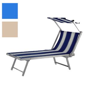 Lettino Rimini in alluminio con parasole