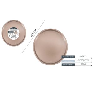 Set 2 Teglie Pizze bordo Basso, Liscia e Forata da Forno Antiaderente, Acciaio al Carbonio D. 33 cm