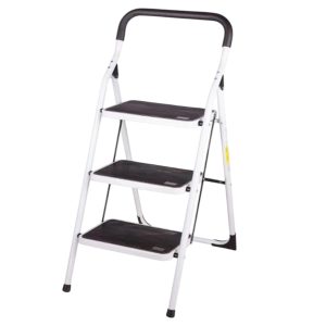 Scaletta In Ferro bianca - 2 Gradini antiscivolo