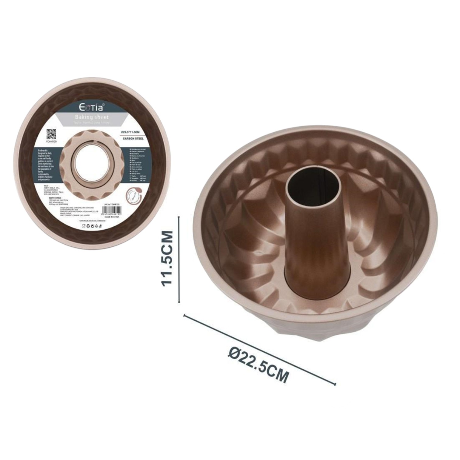 white-Photoroom-2025-09-30T172451.139.jpg Set 2 Tortiere coniche, da Forno Antiaderente, Acciaio al Carbonio D. 22,5 x 11,5 cm - immagine 1