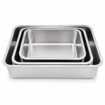 Teglia Rettangolare in Acciaio Inox H 10 cm  - Pirofila da Forno Resistente
