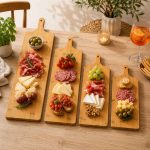 Tagliere Rettangolare in Bambù con Manico - Tagliere da Cucina Naturale - immagine 2