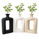 Vaso Decorativo Rettangolare in Porcellana Design con Foro
