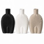 Vaso Decorativo Ventaglio Moderno 30x19 cm - Design Scultura Elegante