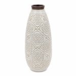 Vaso Decorativo in Ceramica Geometrica 39x15 cm - Design Elegante