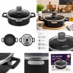 Tegame Antiaderente Vicalina con Coperchio - Effetto Pietra Induzione - immagine 3
