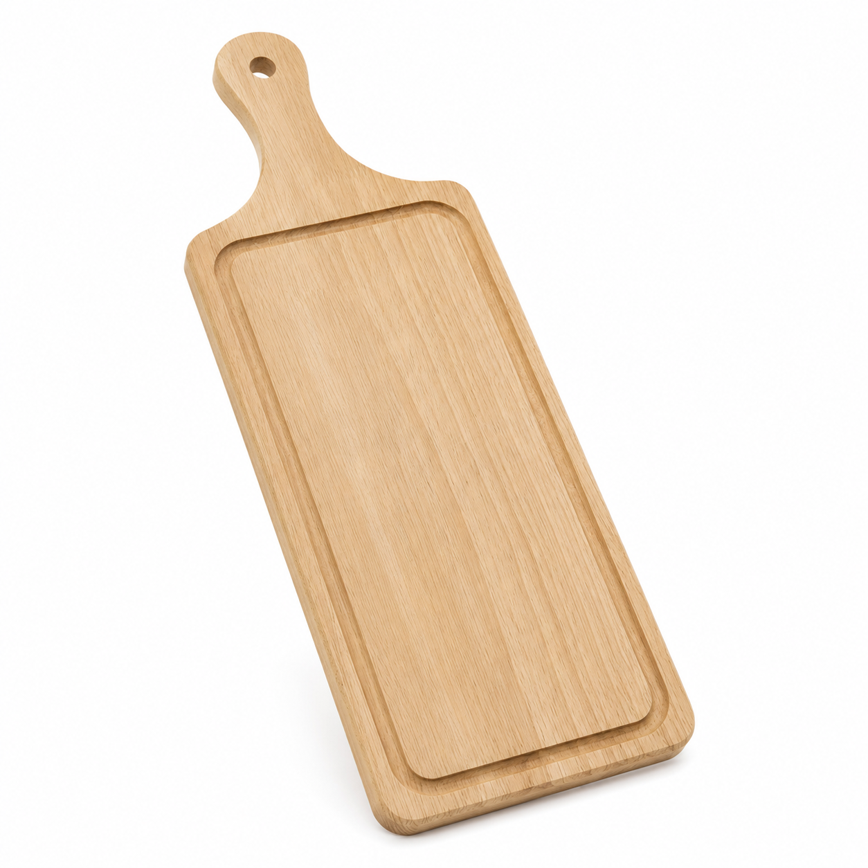 ChatGPT Image 8 mag 2026, 17_12_39 Tagliere da Portata in Legno Naturale 49x16 cm - Vassoio Rettangolare con Manico - immagine 1