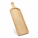 Tagliere da Portata in Legno Naturale 49x16 cm - Vassoio Rettangolare con Manico