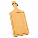 Tagliere da Portata in Legno Naturale 42x18 cm - Vassoio Rettangolare con Manico
