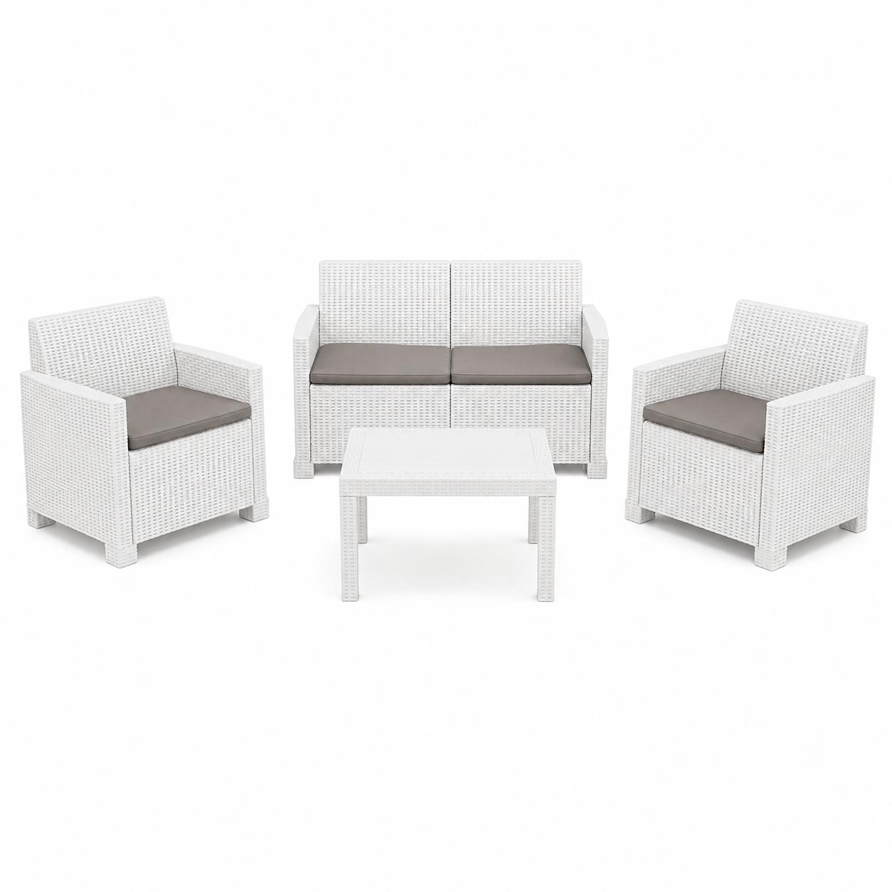 iseo-set Set Salotto da Esterno Iseo Bianco – 4 Pezzi - immagine 1