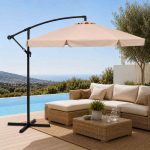 Ombrellone Pensile da Giardino 300 cm - Decentrato Reclinabile con Manovella - immagine 5