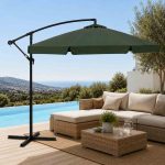Ombrellone Pensile da Giardino 300 cm - Decentrato Reclinabile con Manovella - immagine 3